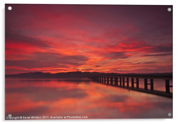 River Tay Sunrise Dundee Acrylic by Derek Whitton