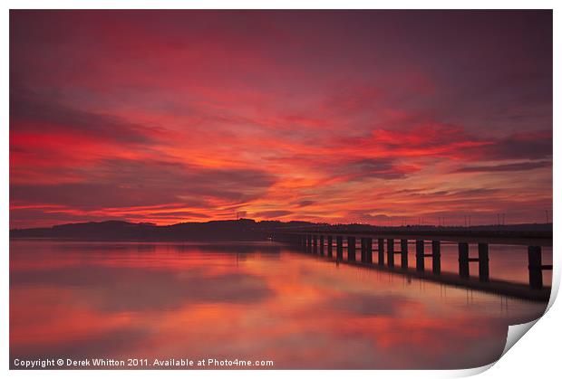 River Tay Sunrise Dundee Print by Derek Whitton