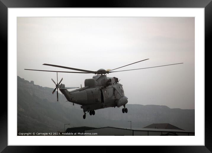 Skyward Bound: Military Helicopter Flight Framed Mounted Print by Carnegie 42
