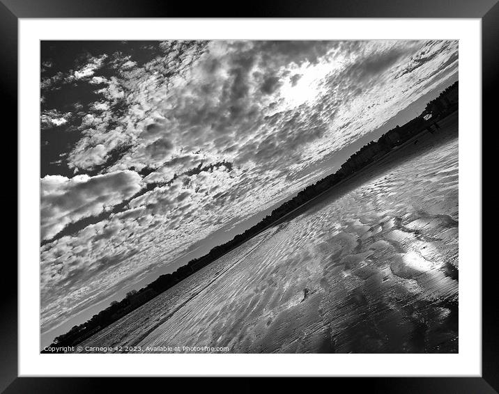 Weymouth Beach Under Moonlit Sky Framed Mounted Print by Carnegie 42