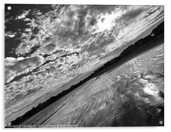 Weymouth Beach Under Moonlit Sky Acrylic by Carnegie 42