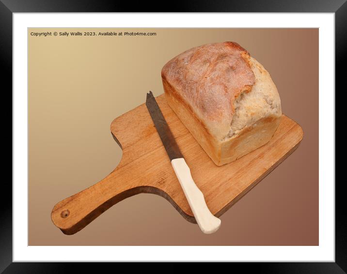 Freshly Baked Loaf Framed Mounted Print by Sally Wallis