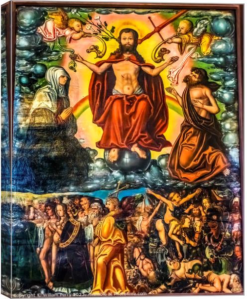 Last Judgement Medieval Painting St Mary's Church Berlin Germany Canvas Print by William Perry