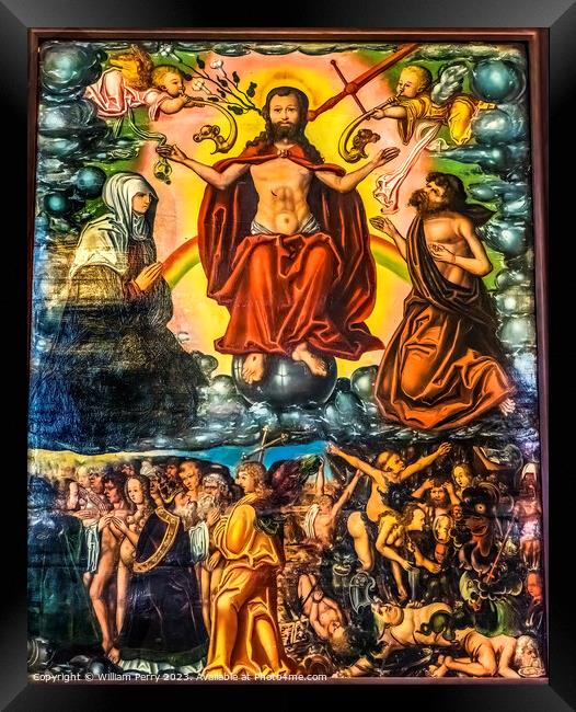 Last Judgement Medieval Painting St Mary's Church Berlin Germany Framed Print by William Perry