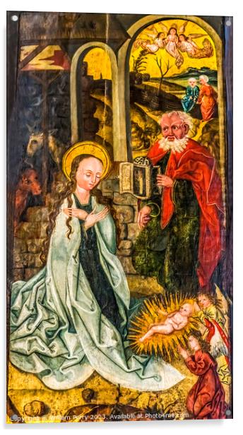 Nativity Medieval Painting St Mary's Church Berlin Germany Acrylic by William Perry