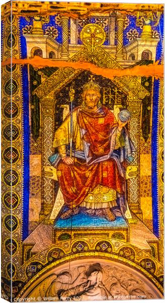 Emperor Heinrich I Mosaic Kaiser Wilhelm Memorial Church Berlin  Canvas Print by William Perry