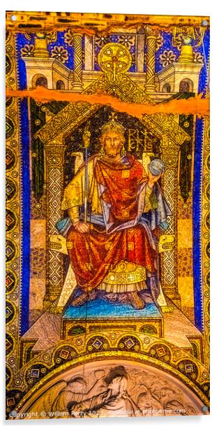 Emperor Heinrich I Mosaic Kaiser Wilhelm Memorial Church Berlin  Acrylic by William Perry