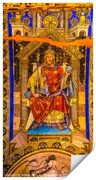 Emperor Heinrich I Mosaic Kaiser Wilhelm Memorial Church Berlin  Print by William Perry