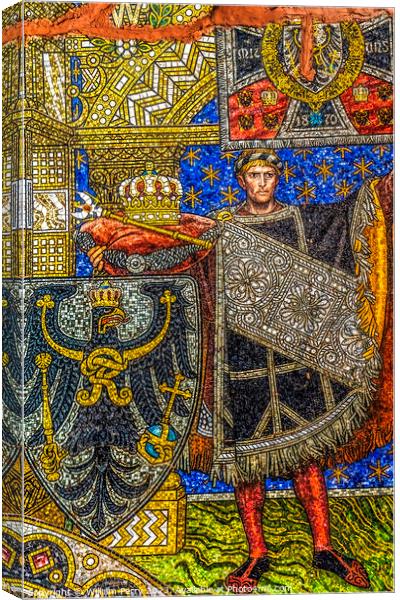 Knight Mosaic Kaiser Wilhelm Memorial Church Berlin Germany Canvas Print by William Perry