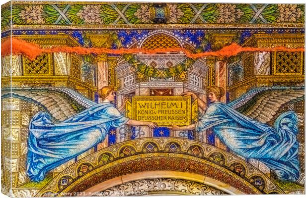 Angels Mosaic Kaiser Wilhelm Memorial Church Berlin Germany Canvas Print by William Perry