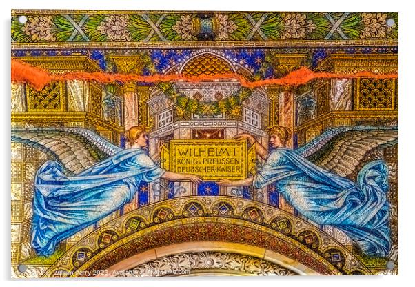Angels Mosaic Kaiser Wilhelm Memorial Church Berlin Germany Acrylic by William Perry