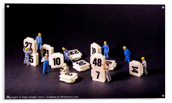 Miniature Mathematicians in Action Acrylic by Mike Shields