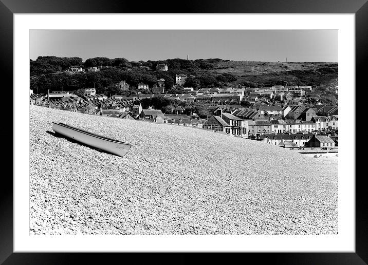 Enigmatic Chesil Beach Panorama Framed Mounted Print by Carnegie 42