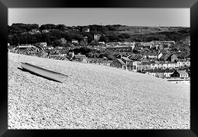 Enigmatic Chesil Beach Panorama Framed Print by Carnegie 42