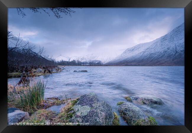 Loch Etive Winter Scene Framed Print by Angie Morton