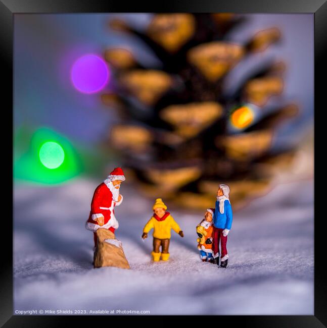 Santa's Miniature Christmas Gift Distribution Framed Print by Mike Shields