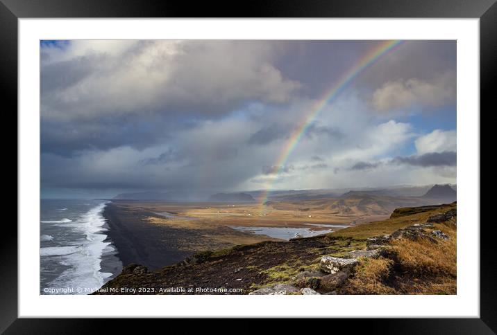 Dyrholaey Beach, Iceland. Framed Mounted Print by Michael Mc Elroy