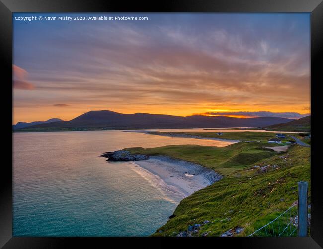 Sunrise over Seilebost Beach  Framed Print by Navin Mistry