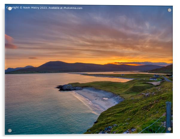 Sunrise over Seilebost Beach  Acrylic by Navin Mistry