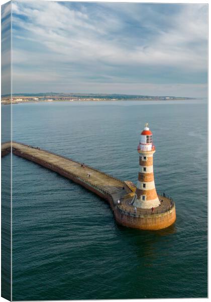 Roker Lighthouse Canvas Print by Apollo Aerial Photography