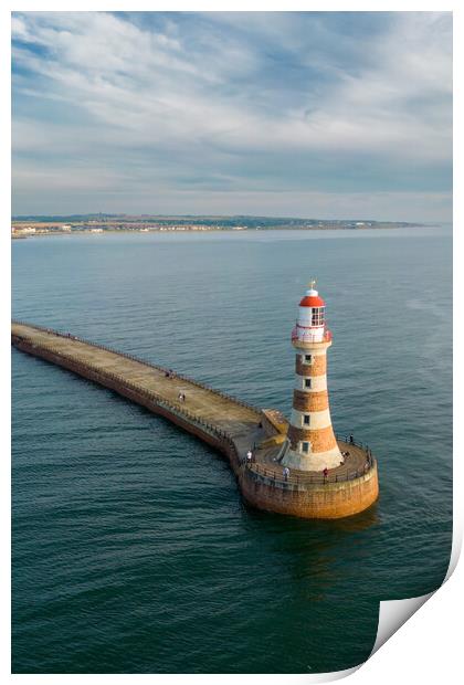 Roker Lighthouse Print by Apollo Aerial Photography