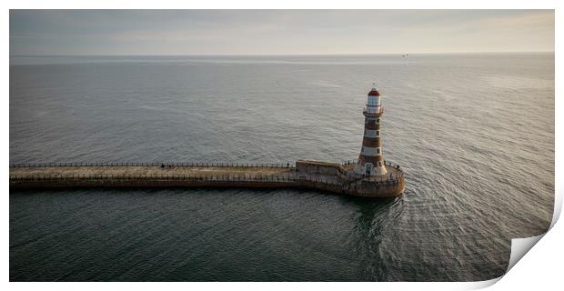 Roker Lighthouse and Pier Print by Apollo Aerial Photography