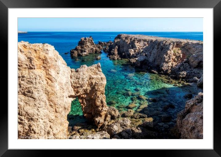 Punta des Nou Covus. Menorca Spain. Framed Mounted Print by Craig Yates
