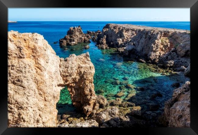 Punta des Nou Covus. Menorca Spain. Framed Print by Craig Yates