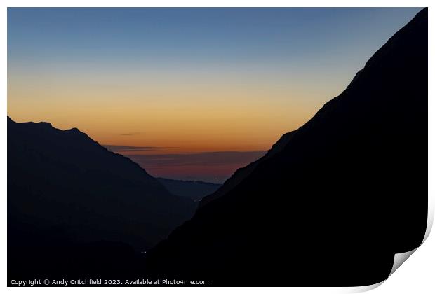 Snowdonia Sunset  Print by Andy Critchfield