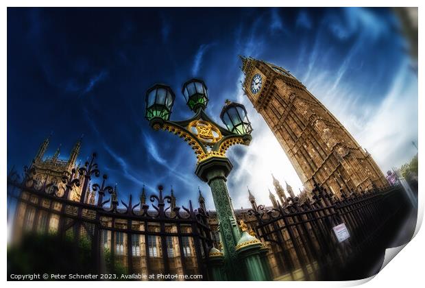 Houses of parliament & Elizabeth Tower, London, UK Print by Peter Schneiter