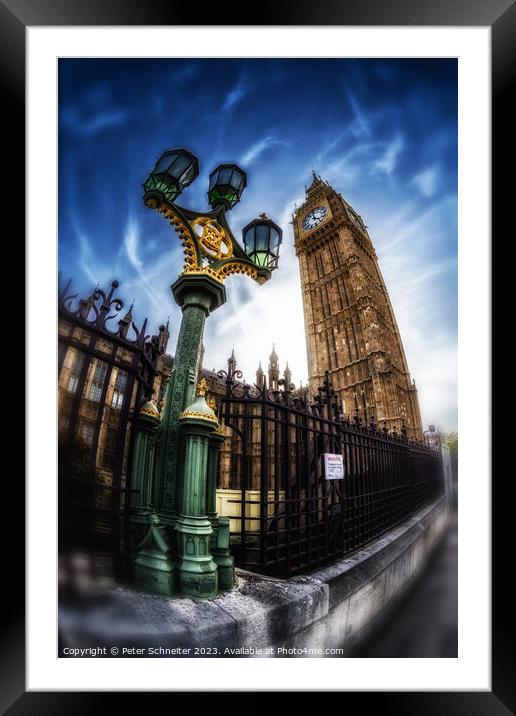 Houses of parliament & Elizabeth Tower, London, UK Framed Mounted Print by Peter Schneiter