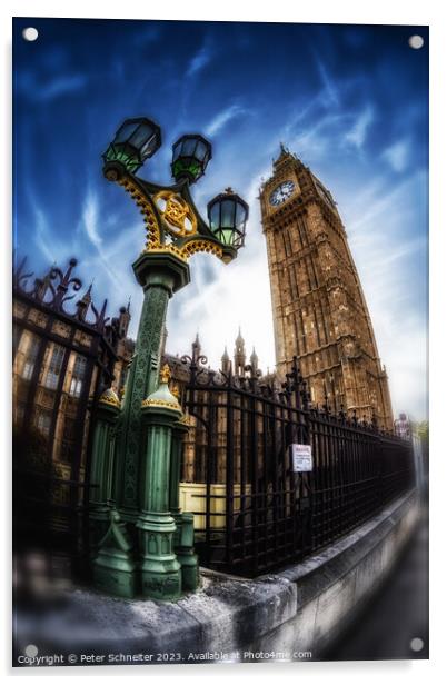 Houses of parliament & Elizabeth Tower, London, UK Acrylic by Peter Schneiter