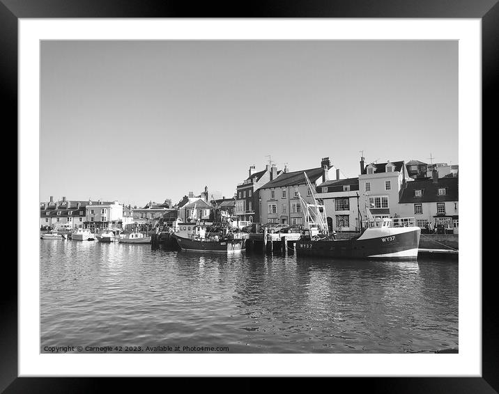 Quintessentially English Weymouth Harbour Framed Mounted Print by Carnegie 42