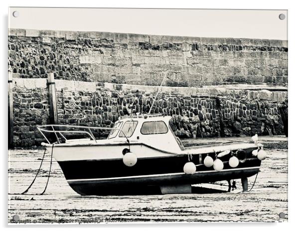 Lyme Regis Harbour's Tranquil Aura Acrylic by Carnegie 42