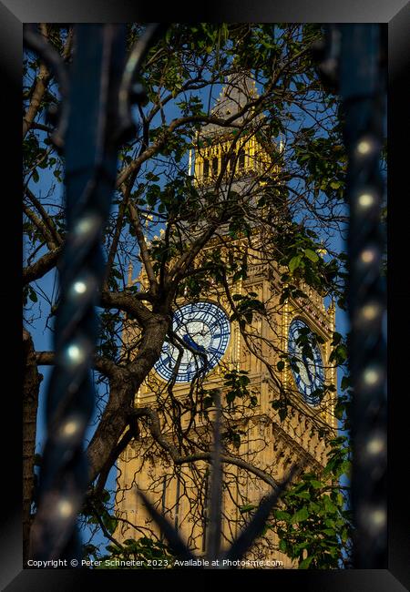 Elizabeth Tower,  Clock Tower, Westminster, London, UK Framed Print by Peter Schneiter