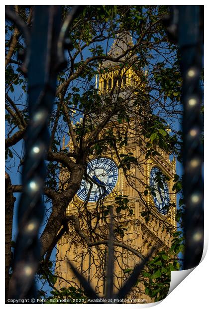 Elizabeth Tower,  Clock Tower, Westminster, London, UK Print by Peter Schneiter