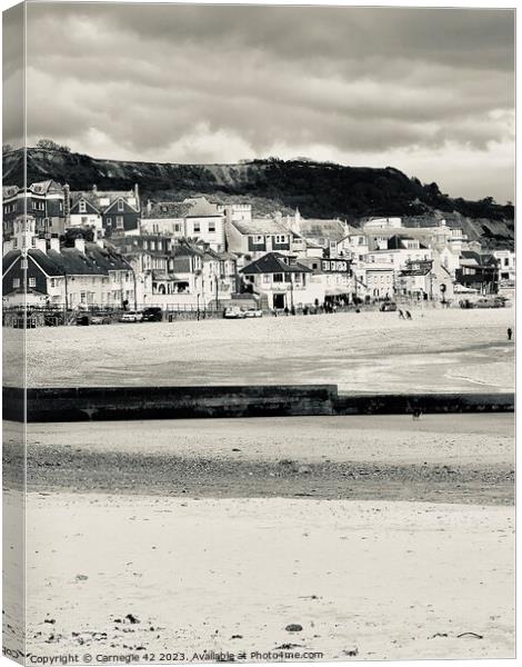 Lyme Regis: A Serene Coastal Perspective Canvas Print by Carnegie 42