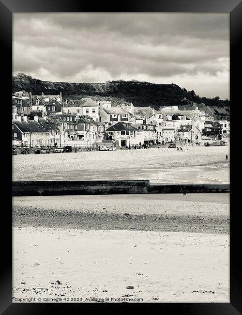 Lyme Regis: A Serene Coastal Perspective Framed Print by Carnegie 42