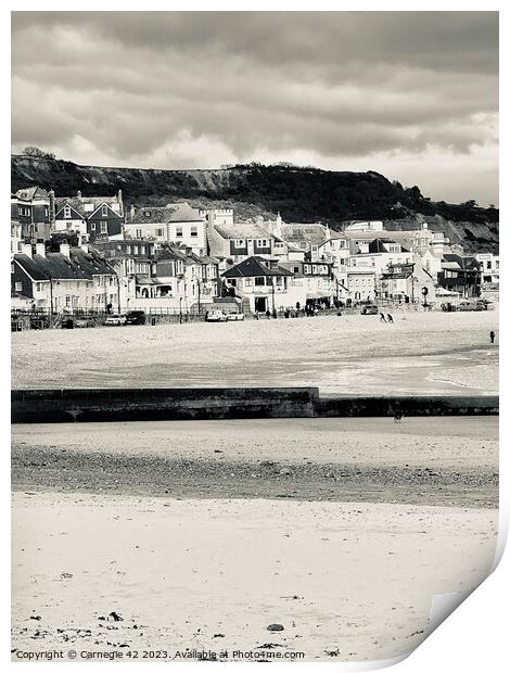 Lyme Regis: A Serene Coastal Perspective Print by Carnegie 42