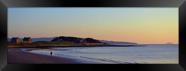 Scottish seascape, Prestwick shorefront at sunset Framed Print by Allan Durward Photography