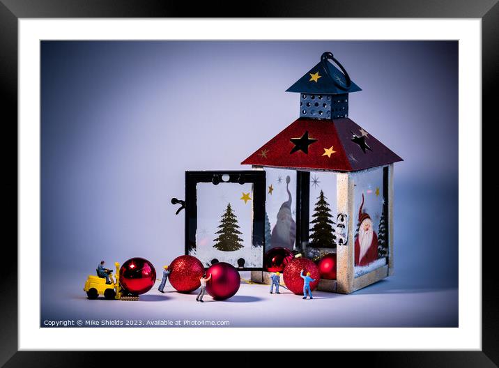Tiny Craftsmen Disassembling Festive Adornments Framed Mounted Print by Mike Shields