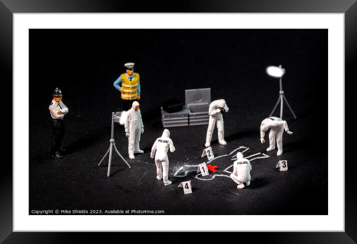 Meticulous Unravelling of Miniature Crime Scene Framed Mounted Print by Mike Shields