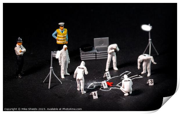 Meticulous Unravelling of Miniature Crime Scene Print by Mike Shields