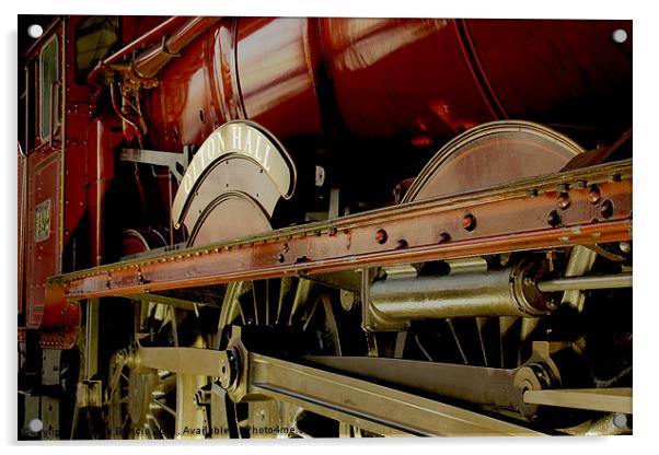 Olton Hall Steam Locomotive Acrylic by Jasna Buncic
