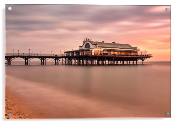Cleethorpes Pier Lincolnshire Sunrise Acrylic by Tim Hill