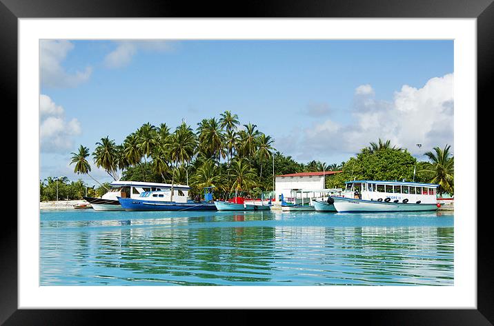 island harbor Framed Mounted Print by Hassan Najmy