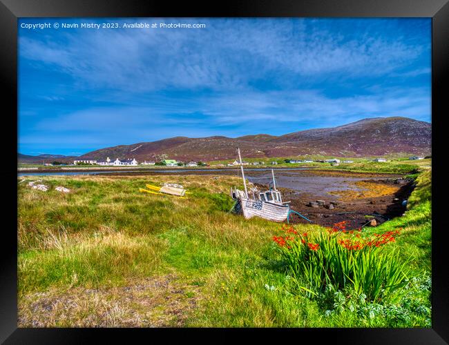 A view of Leverburgh, Isle of Harris Framed Print by Navin Mistry