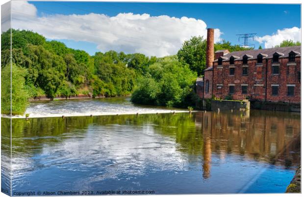 Thwaite Watermill in Leeds Canvas Print by Alison Chambers