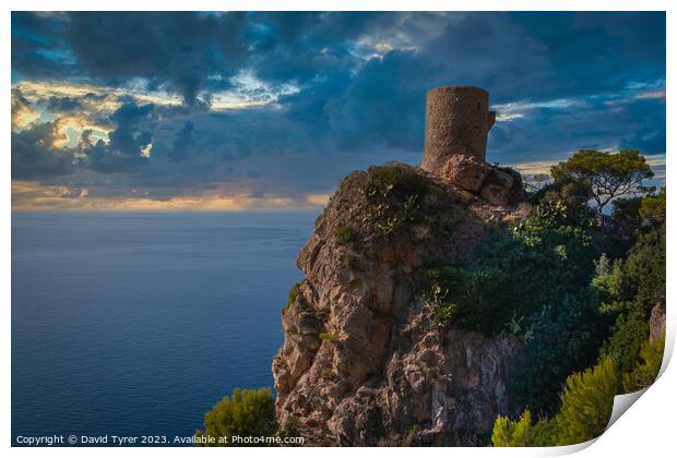 Ancient Moorish Vigilance, Mallorca's Crown Jewel Print by David Tyrer