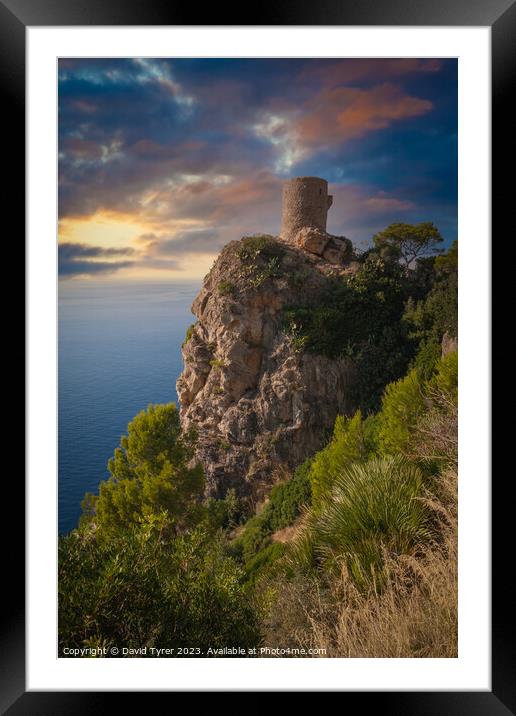 Ancient Moorish Sentinel, Mallorca's Coastline Framed Mounted Print by David Tyrer